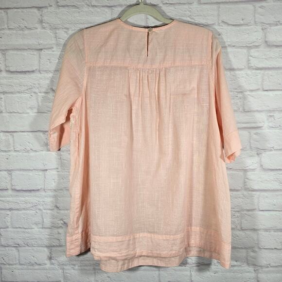 MM Ivy Jane Pink Embroidered Top Womens Size M 100% Cotton Boho Cottage Feminine - Picture 6 of 10